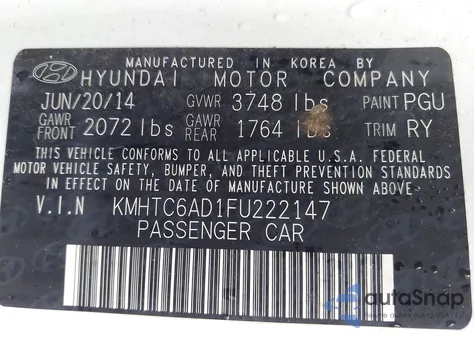 2015 Hyundai Veloster Flex из США, поврежденный, VIN KMHTC6AD1FU222147